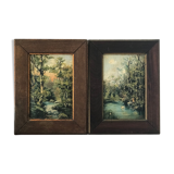 Paire de tableaux du 19e