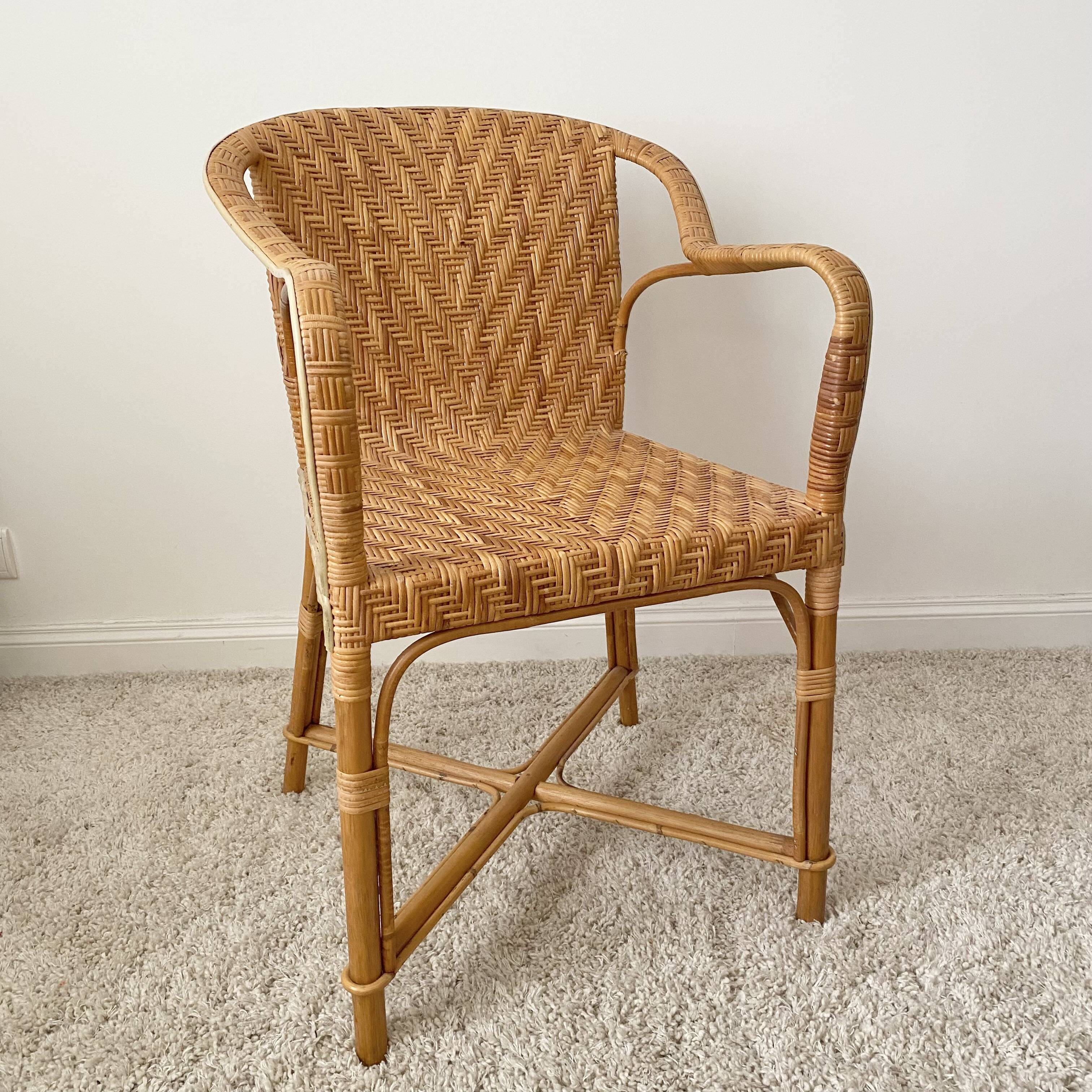 Vintage rattan armchair