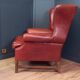 Large English sheepskin wingback armchair - Wingback chair - Arm chair