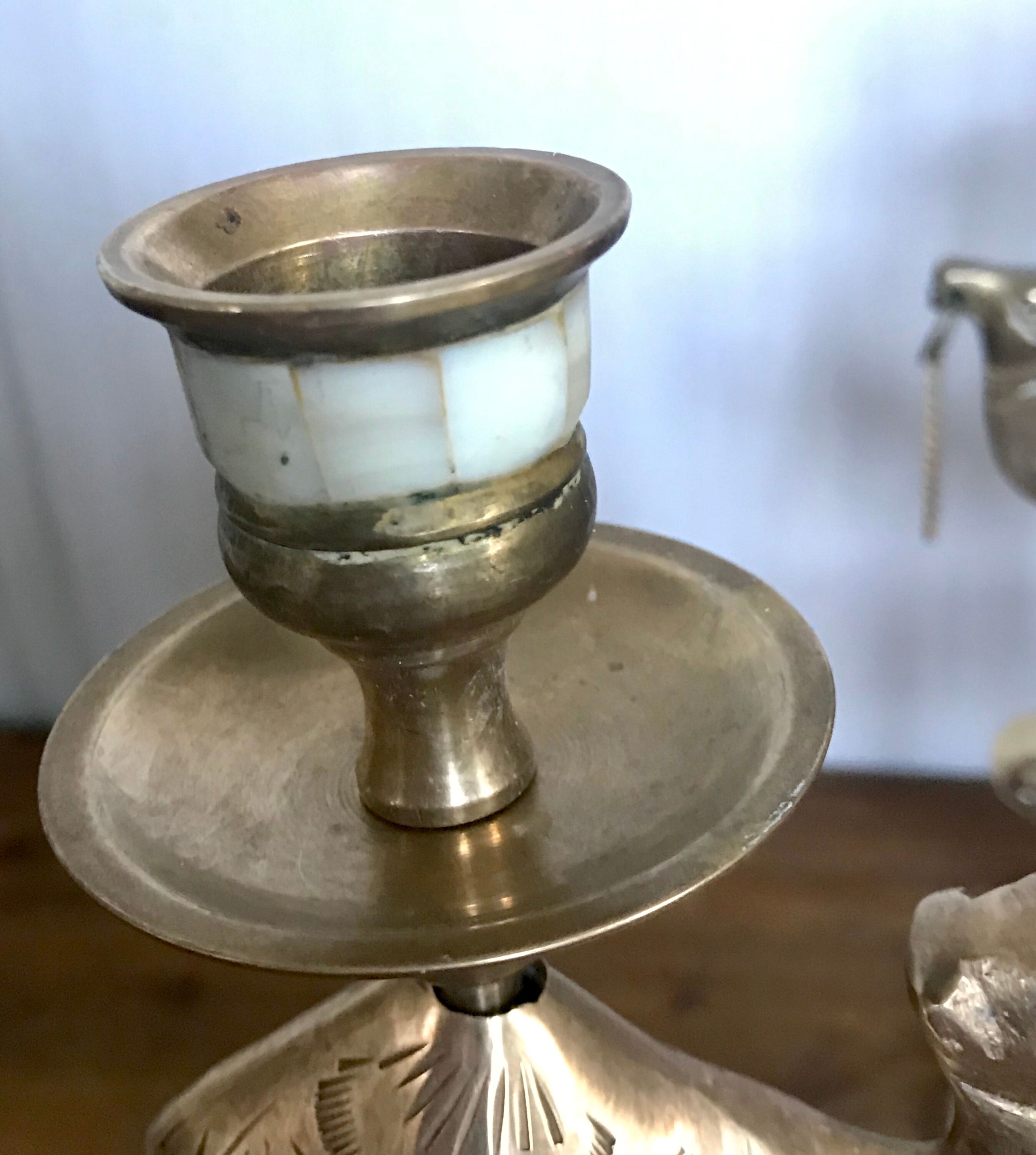 Pair of brass candlesticks