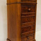 Burl walnut chiffonier bedside table 19th century