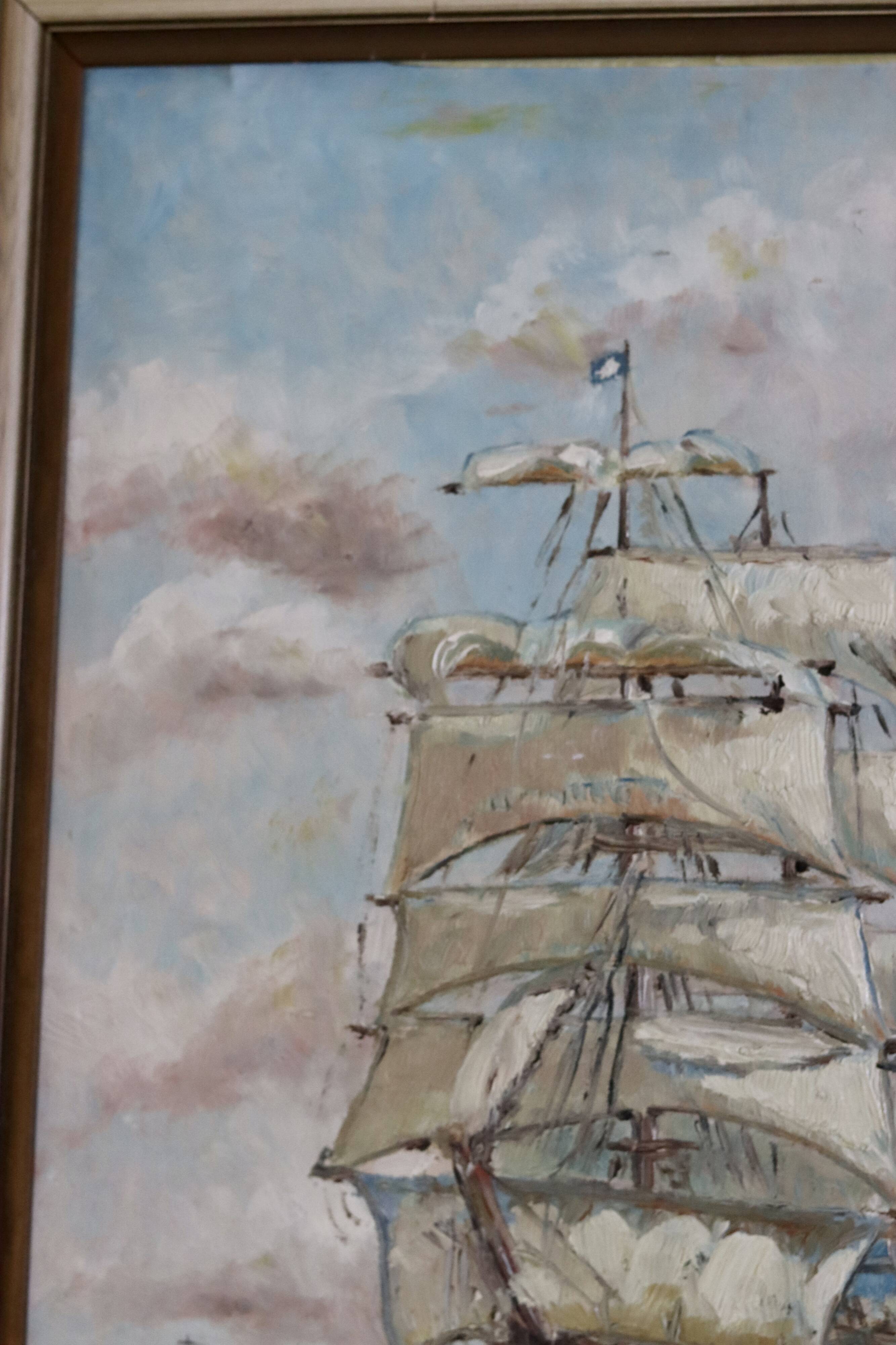 Swedish Mid-Century Oil on Canvas " Blåklocka" by S. Borgström