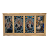 Panel of 4 old windows xixth, dated and signed