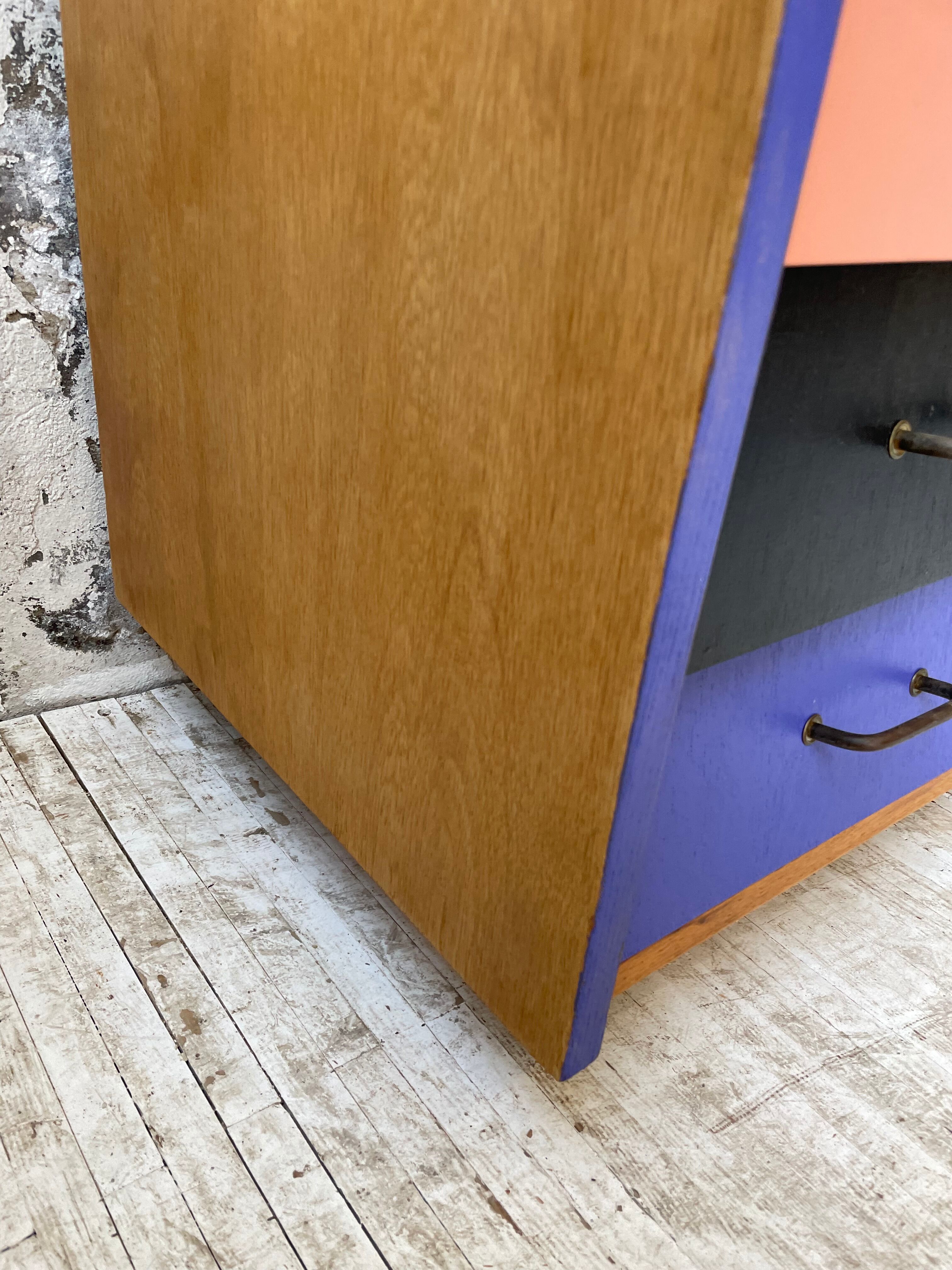 Meuble commode colorée années 60
