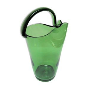 Pichet verre soufflé vert empoli