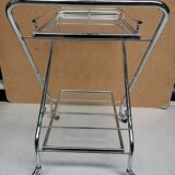 Folding trolley / Vintage bar, glass and chrome 70's