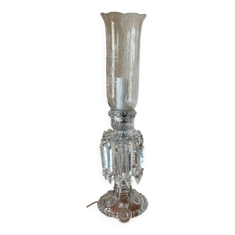 Desk lamp. Crystal, glass, hand engraving.