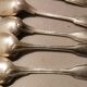 6 antique silver-plated metal spoons