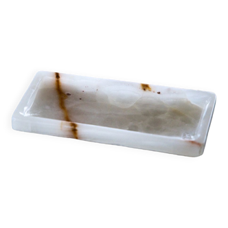 Tray, empty white onyx pockets