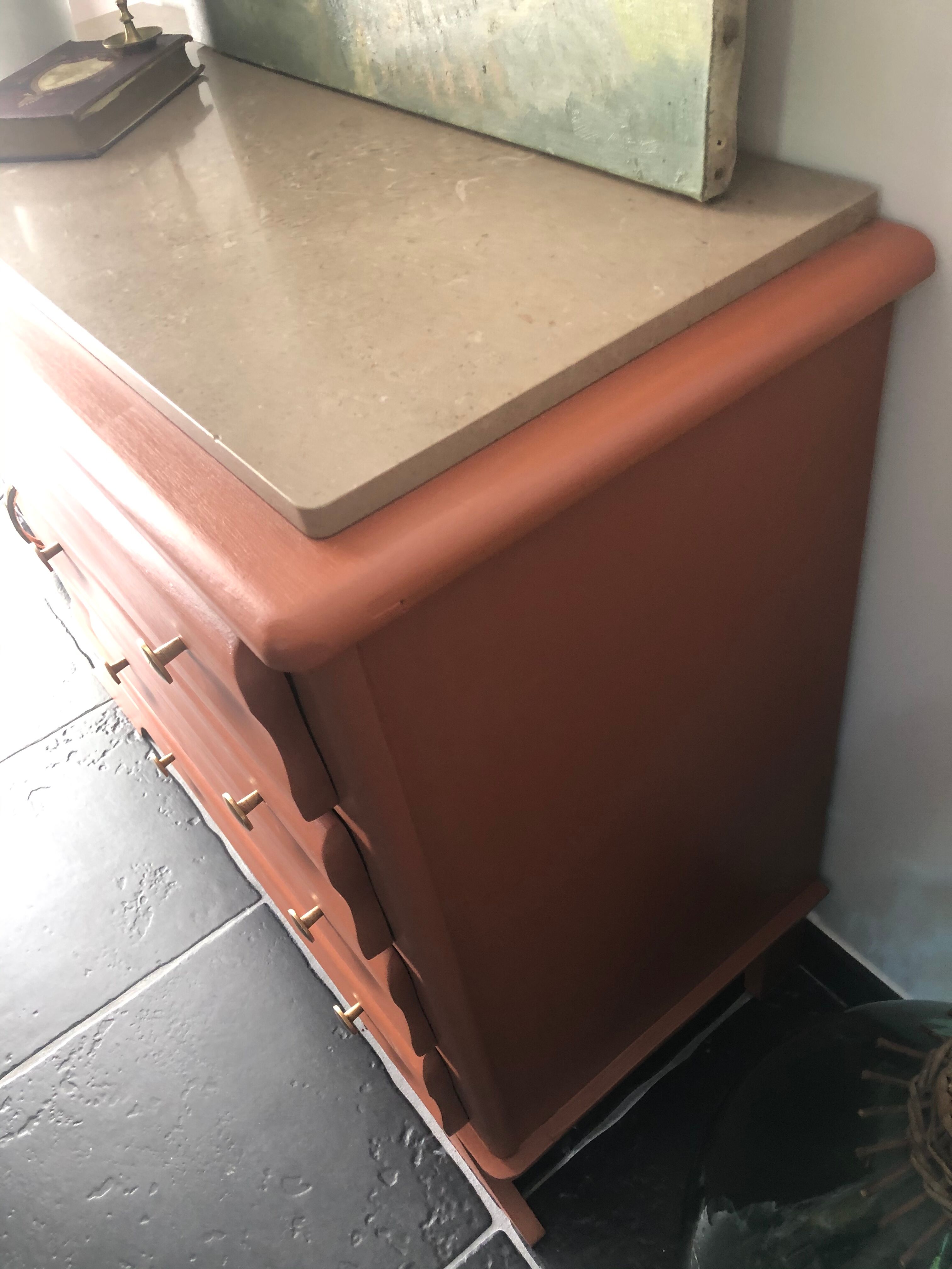 Terracotta vintage chest of drawers