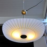 Hanging lamp glass and brass  60s vintage