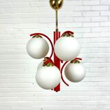 Richard Essig space age design lampe suspendue rouge