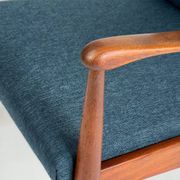 Mid-century teak armchair easy chair reupholstered 60s vintage