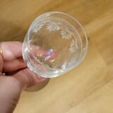 6 anciens verres a pied a porto en cristal de baccarat gravé