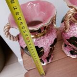 Pair of Vallauris vases with twisted handles