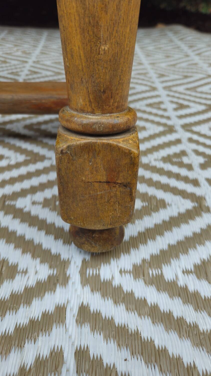 Antique walnut wood bench