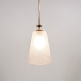 Brass Crown Pendant Light in Gio Ponti Style, Mid-Century, Italy, 1950s