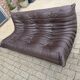 100% authentic Ligne Roset Togo 3-seater in chocolate brown original leather.