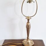 Art nouveau gilded bronze lamp signed Muller Frères