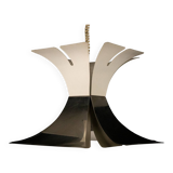 1970s Goffredo Reggiani Style Lacquer & Chrome Chandelier