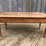 Antique cherry farmhouse table with 2 drawers and 1 pull-out