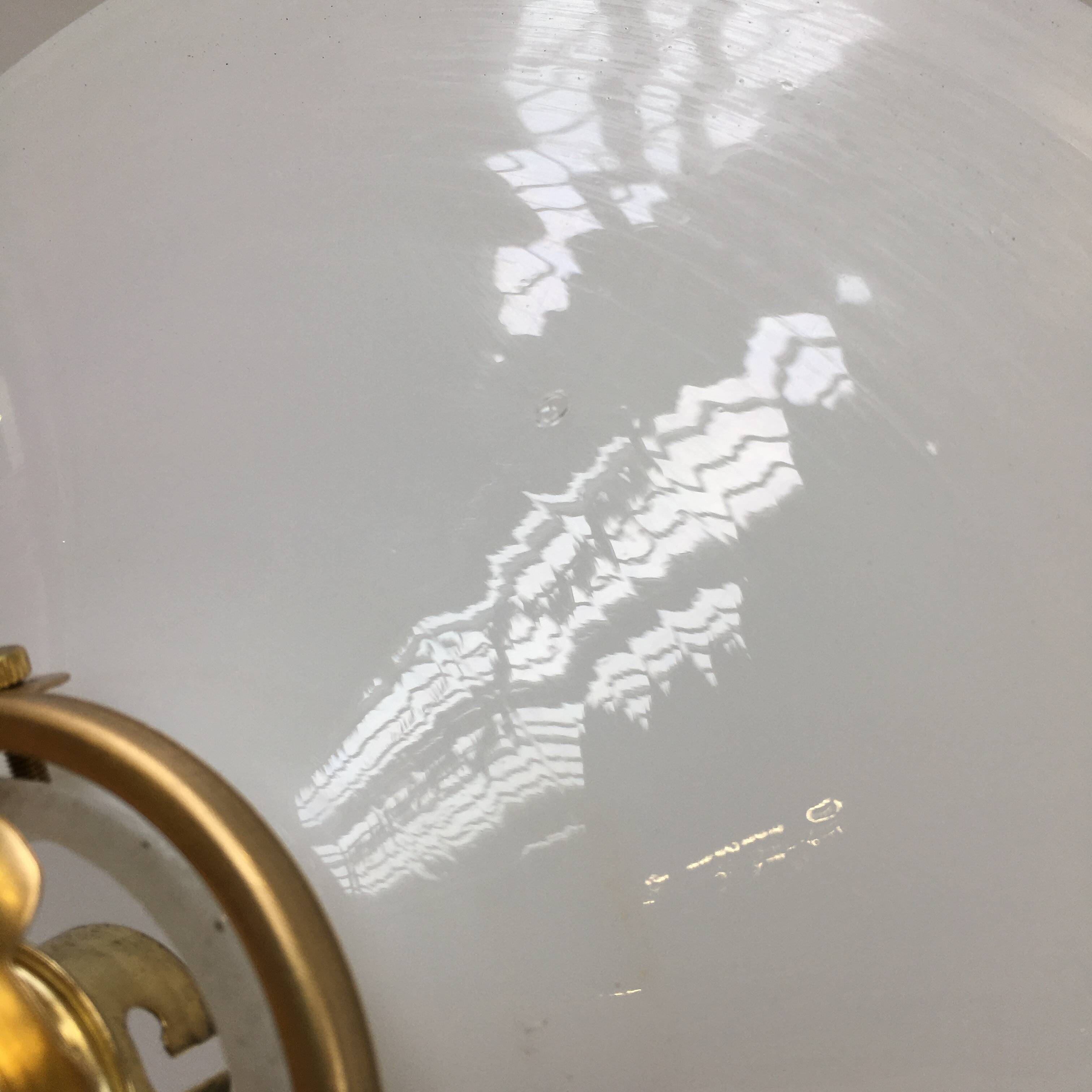 Vintage suspension lamp in white opaline