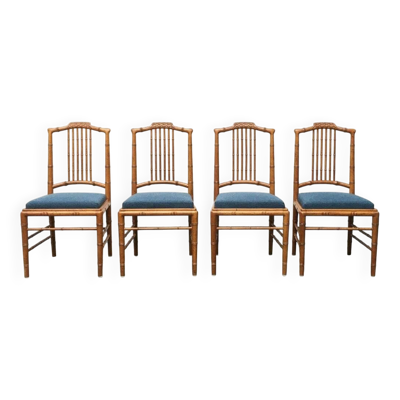 4 chaises de salle à manger italiennes du milieu du siècle par Giorgetti