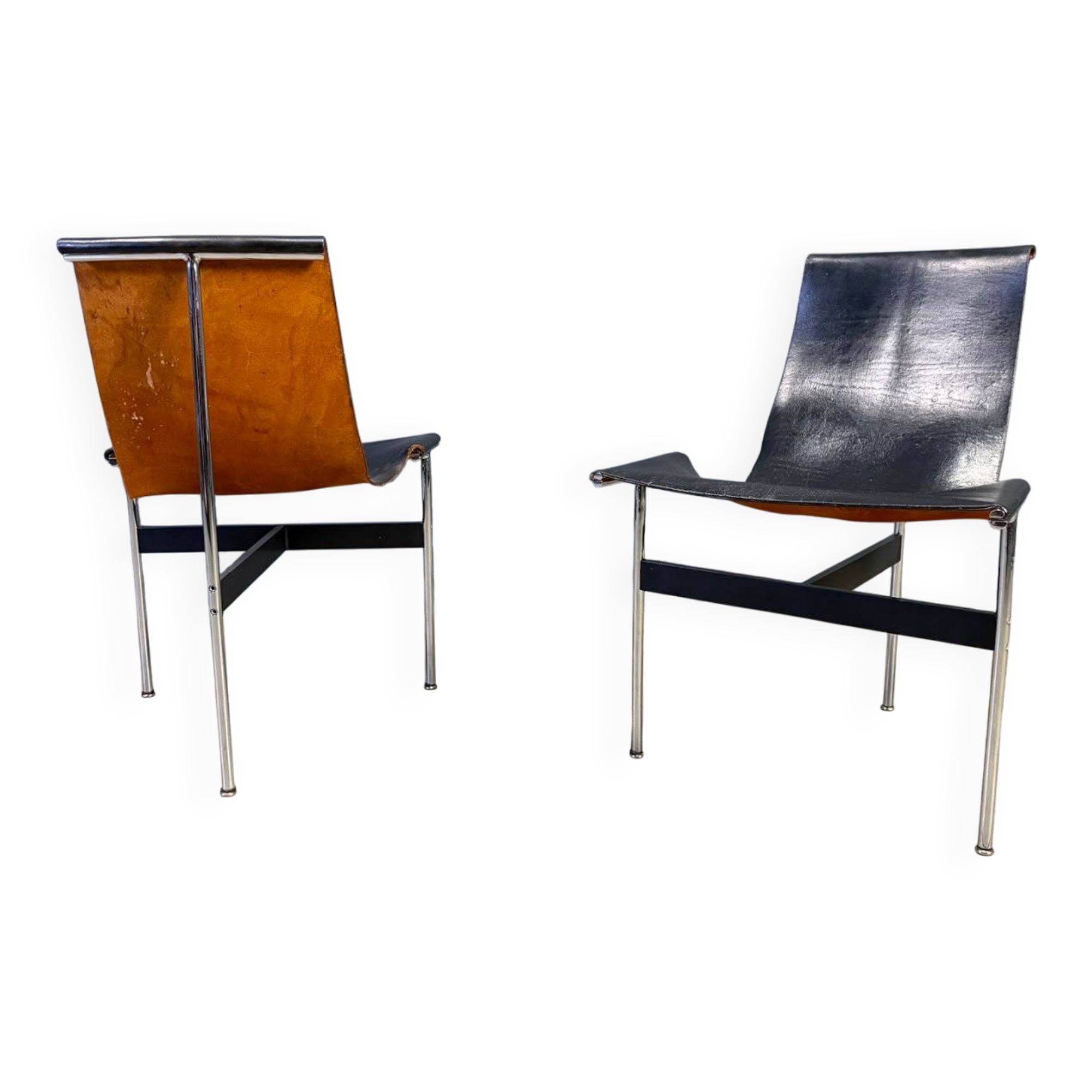 Pair of T side chairs by Katavolos, Littell & Kelley for Laverne International