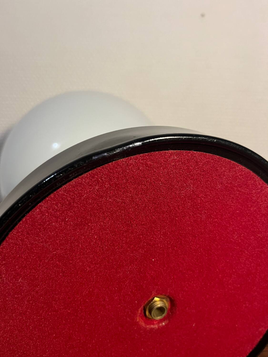 Opaline and black metal table lamp, 1980s