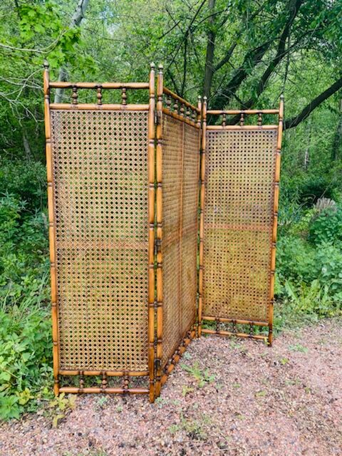 Vintage rattan screen
