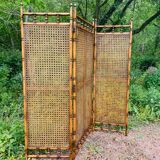 Vintage rattan screen