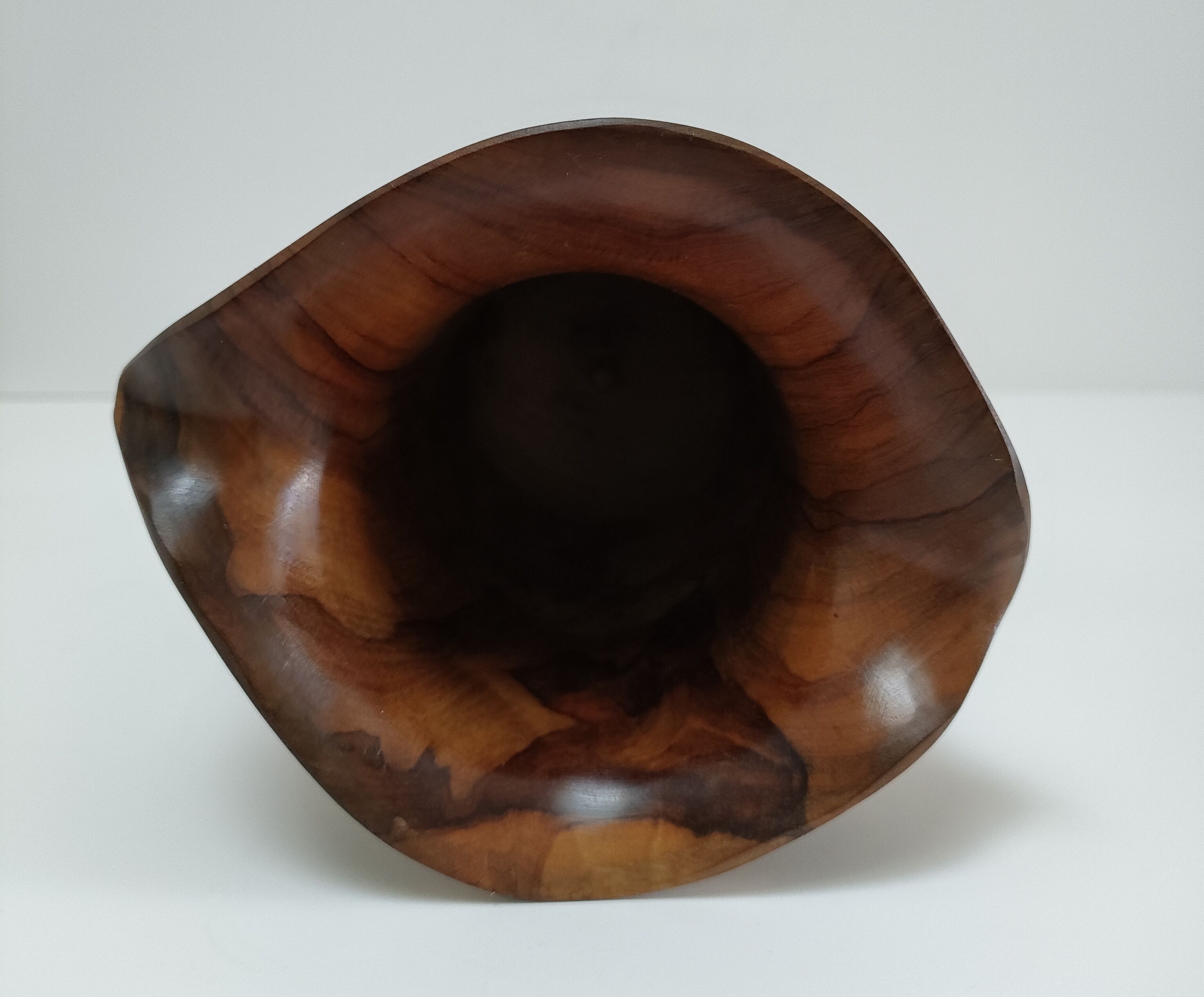 Sculptural pitcher olive wood design 60s