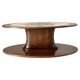 Vintage oval coffee table in solid walnut, Italy 1960s