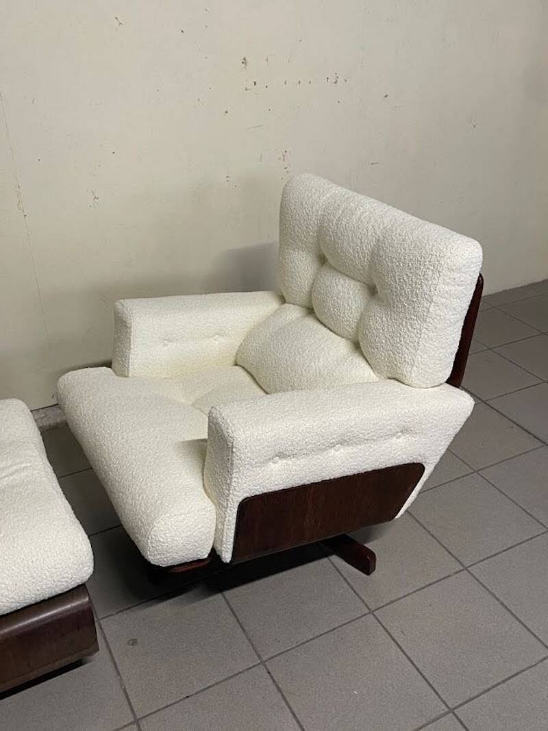 Poltrona 401 con poggiapiedi di Menilio Taro per Cinova, 1964