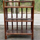 Large vintage rattan and wicker shelf