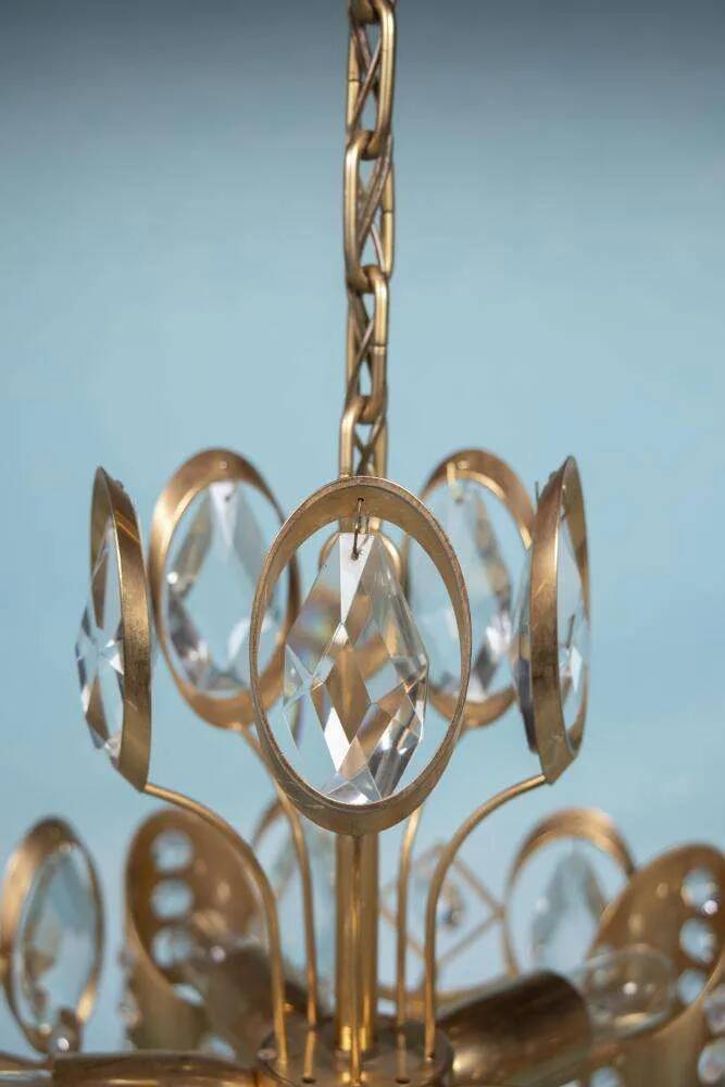 Lustre Palwa milieu du siècle en cristal