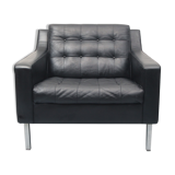 Fauteuil en cuir des années 1960 noir
