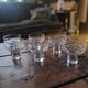 6 coupes modernistes en verre massif (années 70)