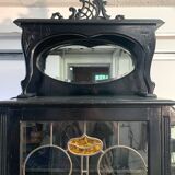 Blackened wooden display case, late 19th, early 20th century