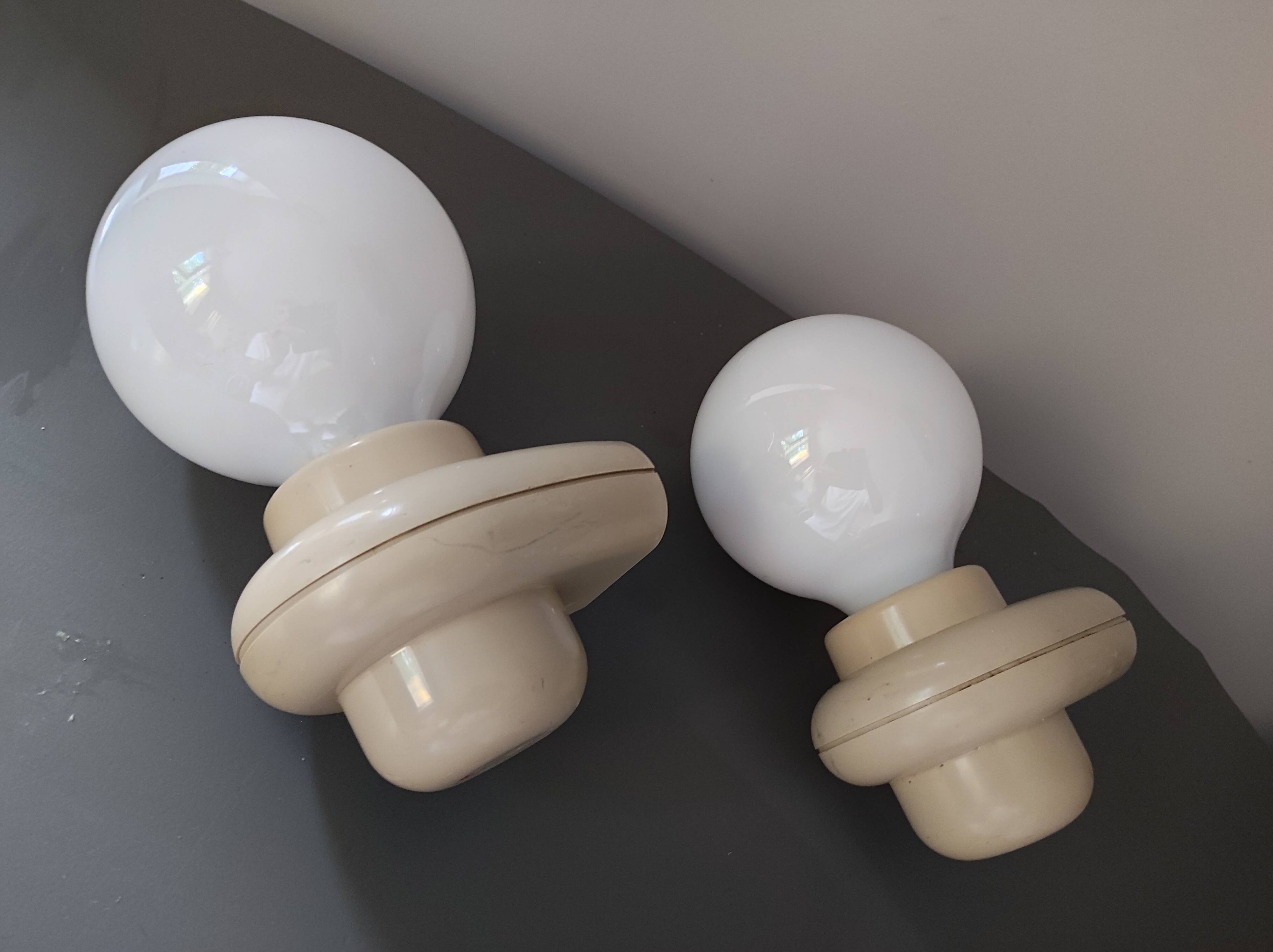 Vintage space age wall lamps