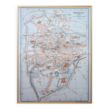 Printed in 1909, map of Padua (Padova), Veneto, Italy.
