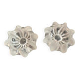 Set of 2 reversible molded glass candle holders
