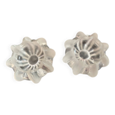 Lot de 2 bougeoirs réversibles en verre moulé