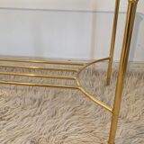 Table coffee glass and gold metal 1980