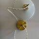 Vintage scalloped opaline glass and gold-tone metal pendant light