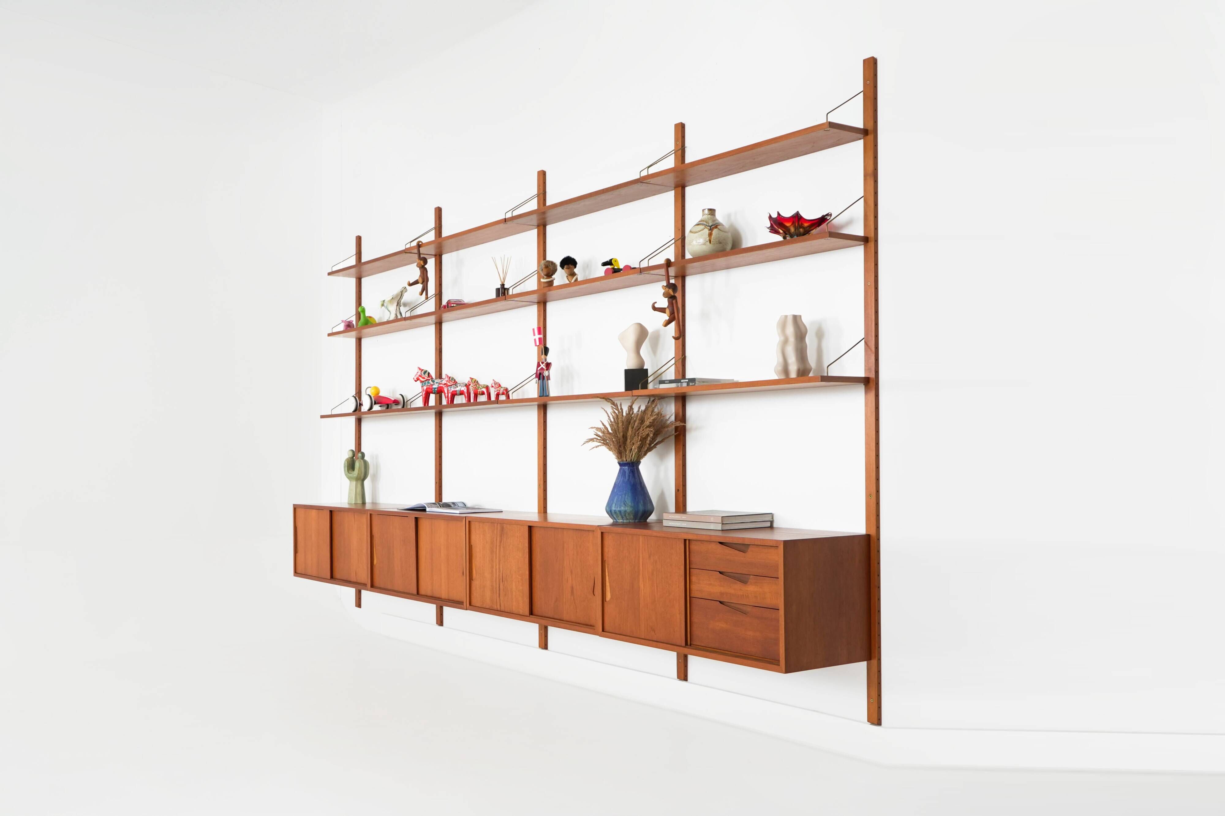 Teak modular shelving by Kjell Riise, Norway, 1960s