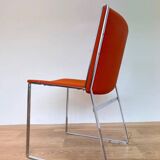 Set of mid-century design chrome dining chairs and table, 1970s