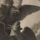 Old etching signed Paolo Caronni "Vision of Ezekiel" 1825