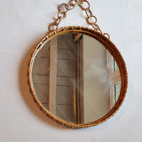 Round rattan mirror 1960