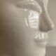 Vintage white ceramic face-shaped vase or planter